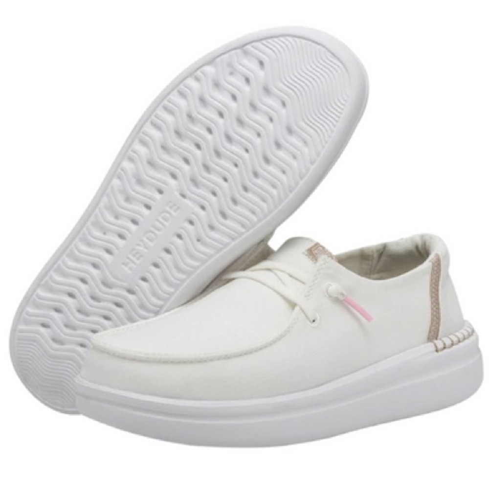 Hey Dude Shiny White Wendy Rise Casual Shoes